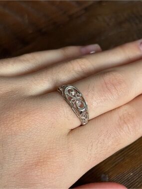 Delicate Filigree Scroll Sterling Silver Ring